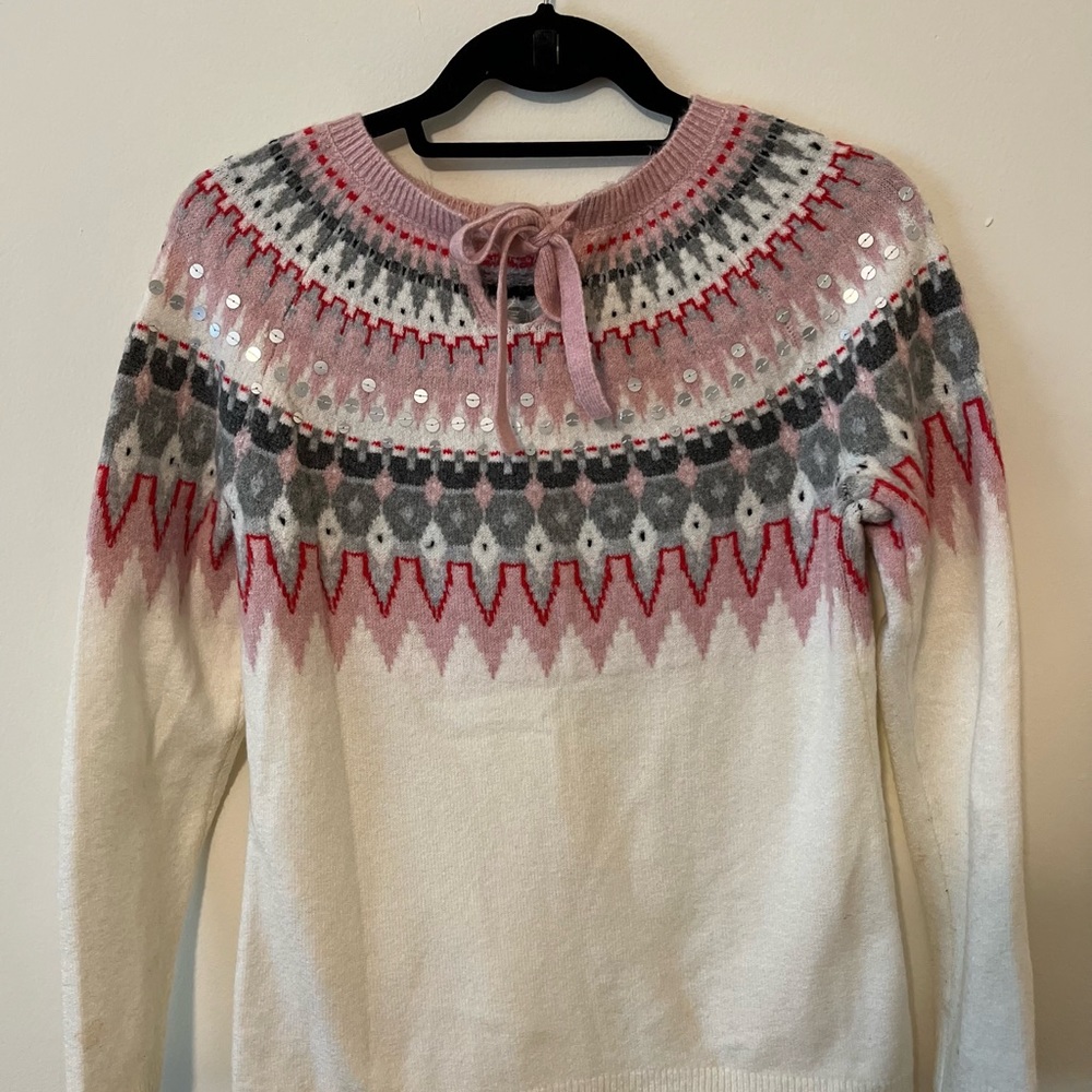 Talbots Pink Fair Isle Sweater